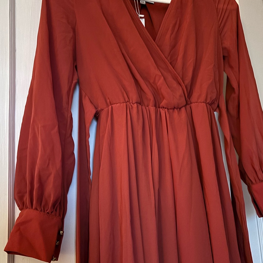 Baltic Born Deep Rust Long Sleeve Dress- Bump Freindly